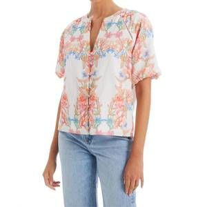NEW ALLISON NEW YORK josephine button front top in multicolor